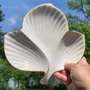 Vintage Ivory China Leaf Dish Noritake